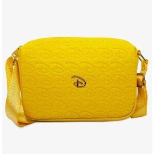 Special Edition Disney Signature D Debossed Yellow Vegan Leather Crossbody Bag